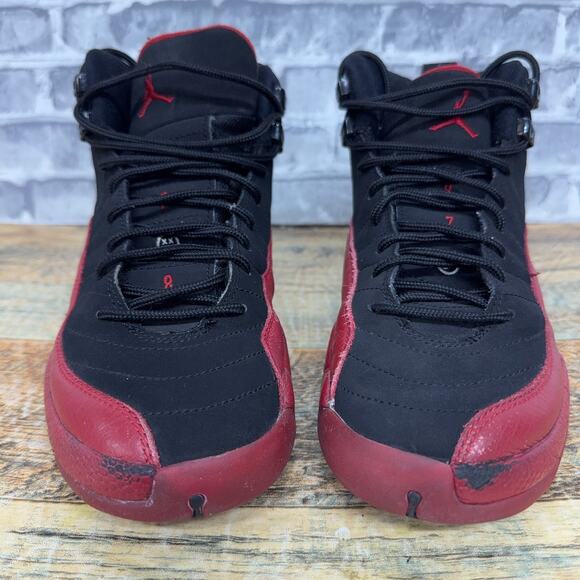 Nike Air Jordan 12 XII Retro Flu Game Black Red GS 153265-065 Youth Size 5Y Rare - Picture 3 of 11